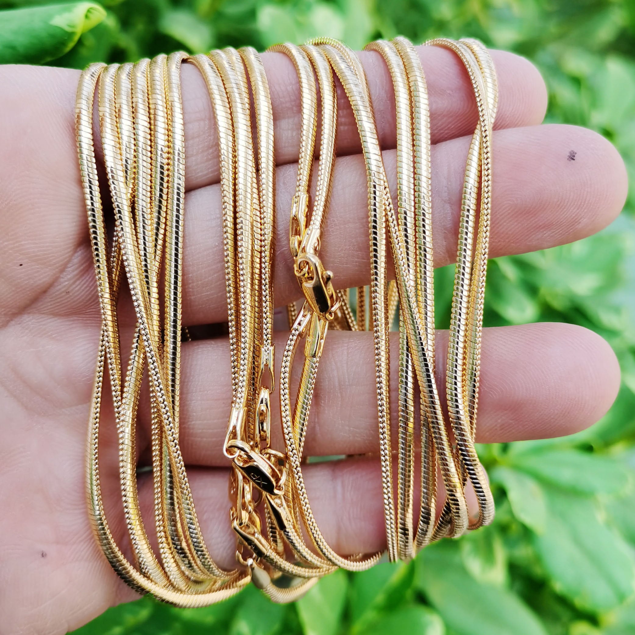 24k Gold Plated Snake Chain Womens Necklace Gold Filled | Etsy
