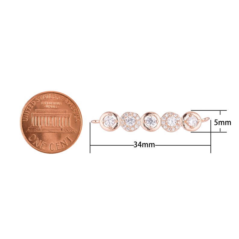 Gold Filled Pretty Link Circles Bracelet Charm Bead Pendant Baguette Connector For Jewelry Finding Making