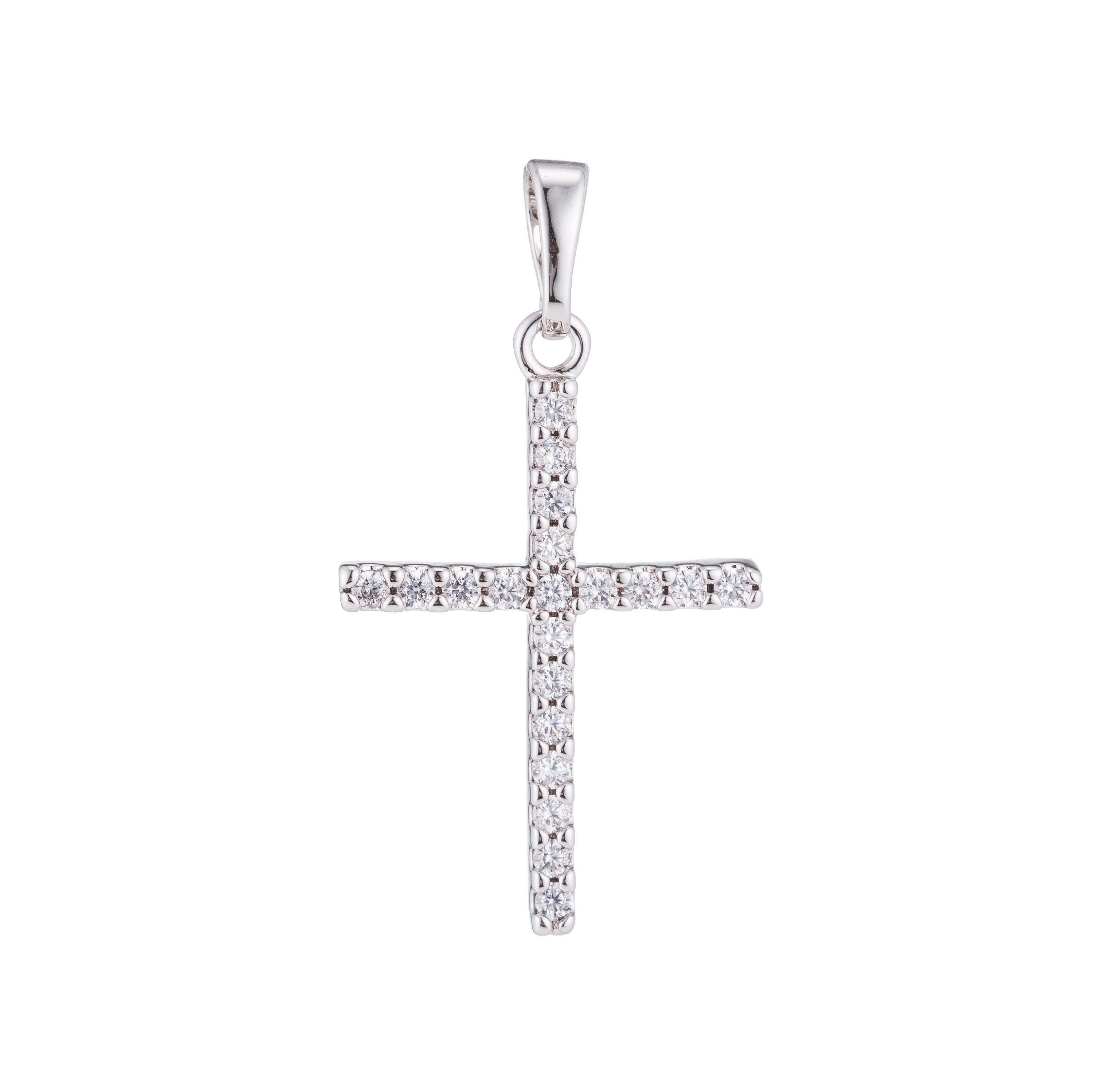 Купить Крестик С Фианитами Золотой Женский