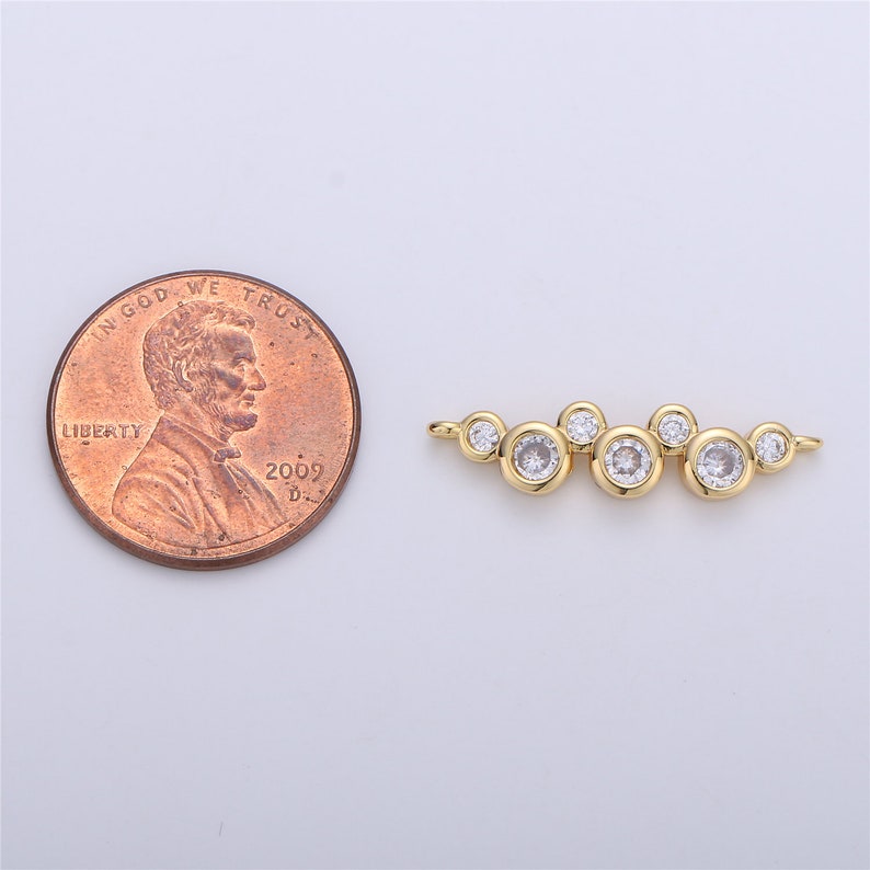 Bracelet Connector Necklace Pendant Link Circle Charm Gold Bubble charm Connector Micro Pave Charm 24K gold Filled Pendant