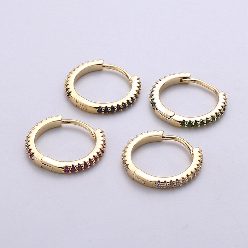 1 pair Gold hoop earrings huggie hoops earrings Dainty Etsy