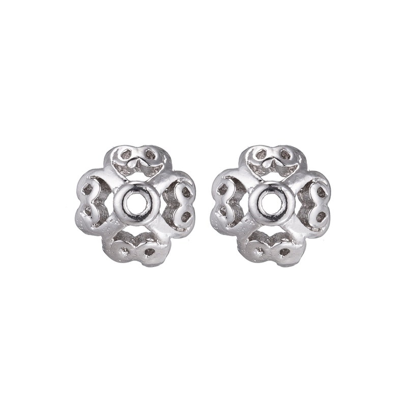 Swirl Style Bead Topper White Gold Filled Flower Bead Cap Bead Making for Bracelet Necklace Supplies Findings Jewelry Making