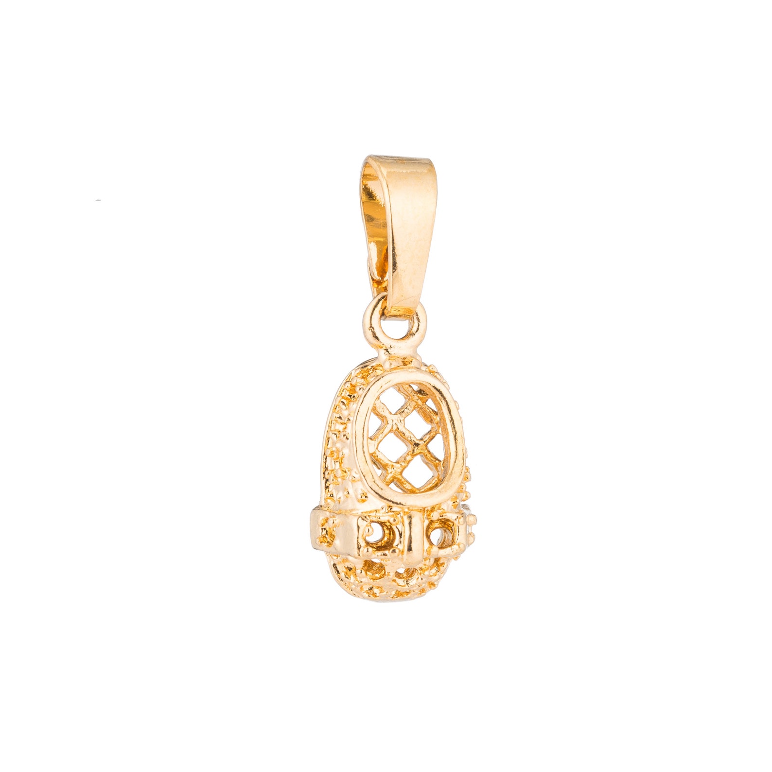 1pc gold cute shoes, ballerina, ballet, flat, fashion, girl, ladies, diy craft necklace pendant charm bead bails findings for je