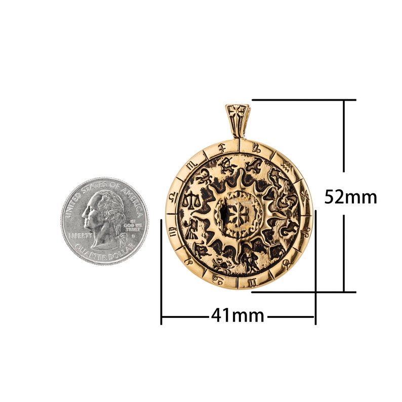 Stainless Steel Gold Horoscope Charm Pendant with Bails Unique Dainty Zodiac Rustic Necklace Findings for Jewelry Making