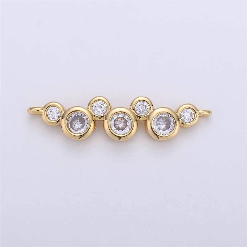 Bracelet Connector Necklace Pendant Link Circle Charm Gold Bubble charm Connector Micro Pave Charm 24K gold Filled Pendant