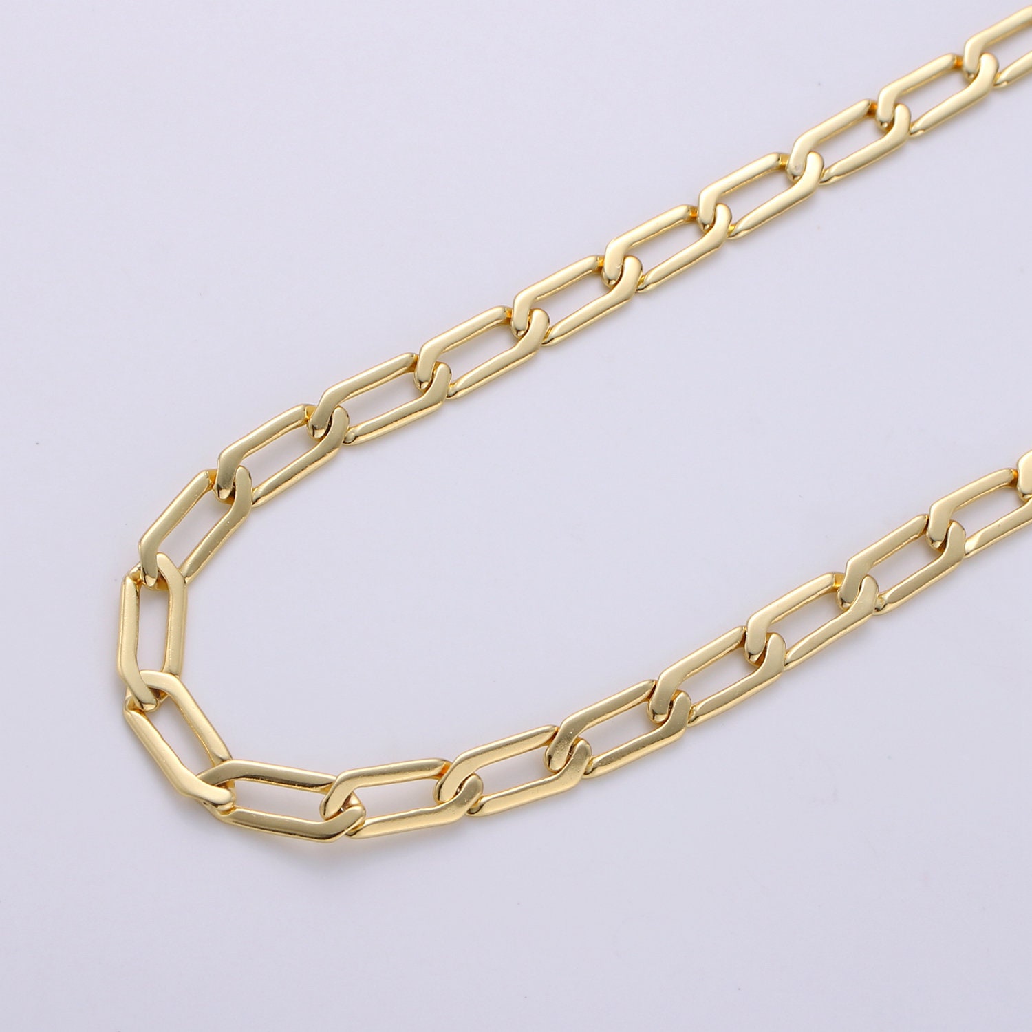 14K Gold Filled Paper Clip Chain Necklace 1 yard 12x4mm Paper Etsy