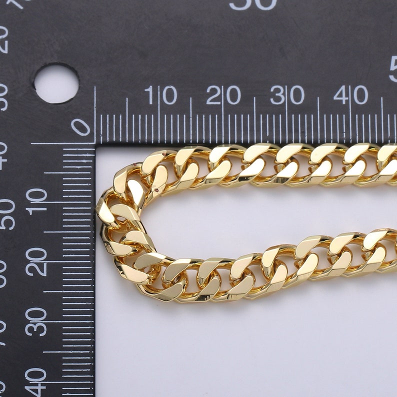 Cuban Link Chain by Yard for Necklace Bracelet Anklet Supply 6mm Wide Chain for Unisex Jewelry #305 24k Gold Plated Cuban Chain