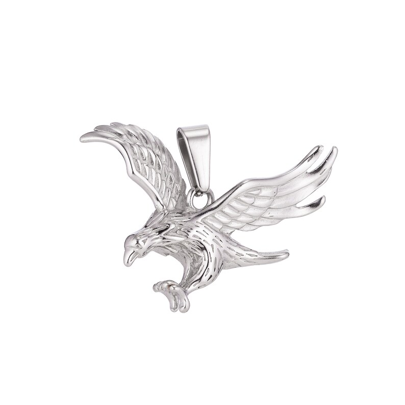 24K Gold Filled Stainless Steel Silver Eagle Charm Pendant w Bails Findings for Earring Necklace Jewelry Making Supplies