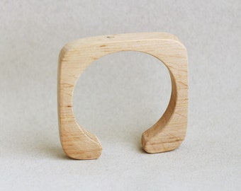 15 mm Wooden bracelet unfinished square with break - natural eco friendly fe15