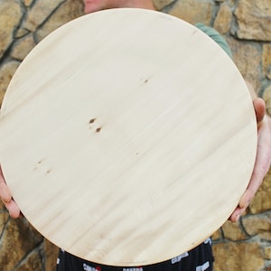 Big Wooden plate 38 cm 15 inch unfinished natural eco friendly - linden wooden plate - JUST ONE