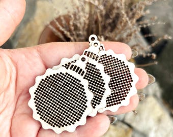 Weihnachten Ornament Kreuzstich Blank Holzkugel Anhänger DIY Stickerei Form Laser Cut Birkensperrholz Handwerk Versorgung