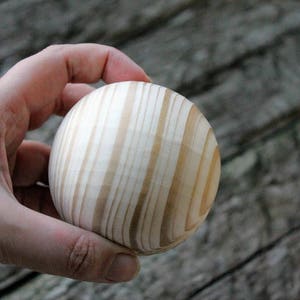 75 mm (legno di pino) grande perla di legno (palla di legno) senza foro - eco-amichevole naturale - pino-albero