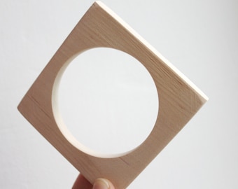 10 mm Wooden square bangle unfinished - natural eco friendly