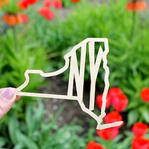 Inscripción/colgante/llavero/punto de cruz del estado de Nueva York - Corte láser - En blanco sin terminar - Forma del mapa de Nueva York