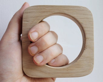 15 mm Bracelet made of OAK wood - 15 mm Wooden blank unfinished square - natural eco friendly