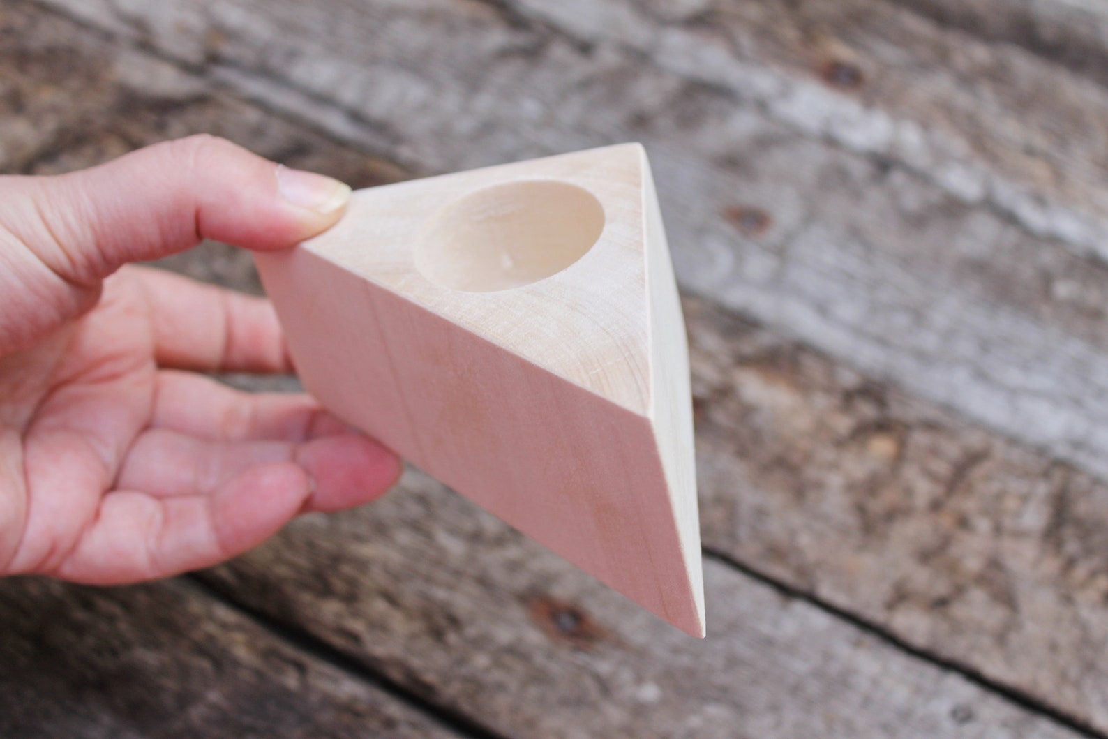 Triangle Unfinished Wooden Box, Flowerpot, Planter - Natural, Eco ...
