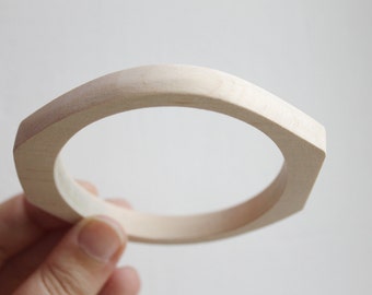 10 mm Wooden bracelet unfinished rounded rectangular - natural eco friendly-RR10