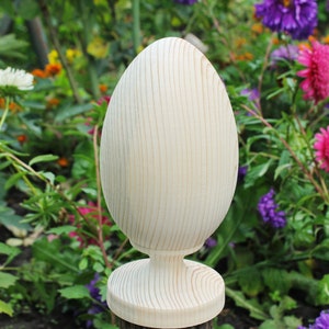 Big Wooden egg 200 mm 7.9 inches unfinished natural eco friendly made of spruce wood image 2