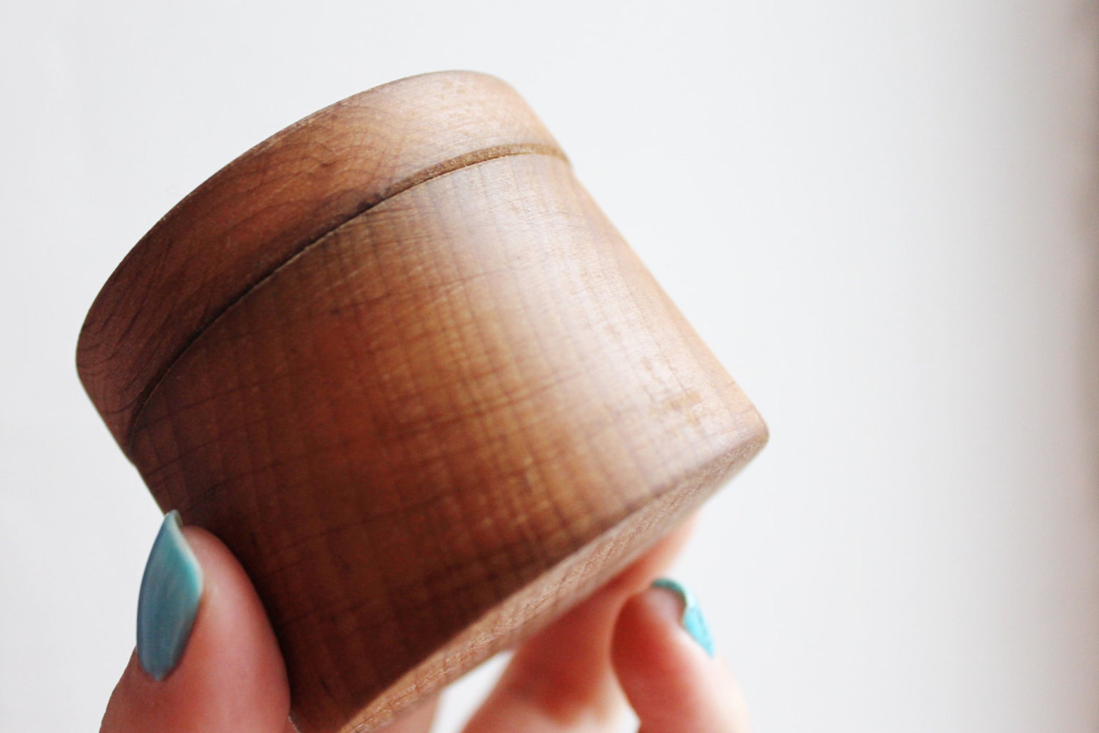 Round Wooden Box Boiled in Olive Oil - With Cover - Natural, Eco ...