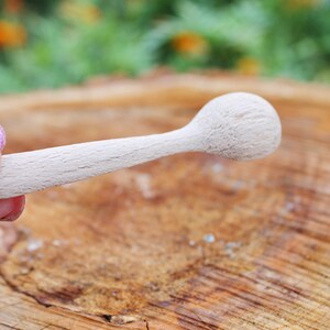 Set of 2 handmade small wooden mini spoons for spices 3 inches natural eco friendly made of beech wood image 9