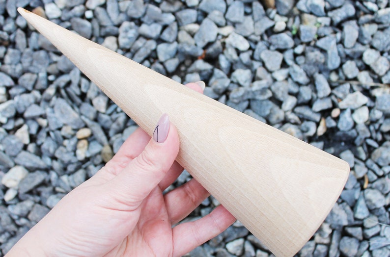 Big Wooden Cones 245 Mm X 75 Mm 9.6x3 Inch Natural Etsy