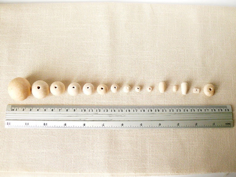 15 mm Natural wooden beads 50 pcs eco friendly r15mm image 5