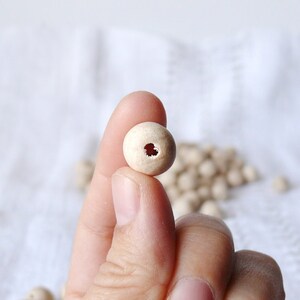 11 mm natural wooden beads 50 pcs eco friendly image 2