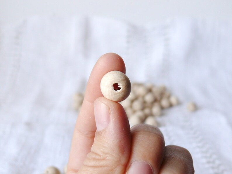 11 mm natural wooden beads 50 pcs eco friendly image 2