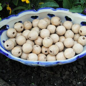 Ash wood beads 15 mm 0.6 inches Natural wooden beads 25 pcs eco friendly ash wood image 7