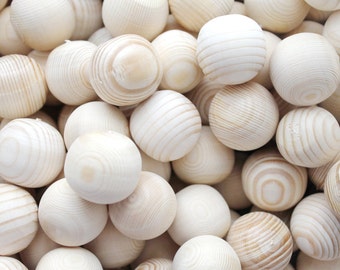 25 mm wooden beads (wooden ball) WITHOUT hole - 10 pcs - natural eco friendly - made from beech wood