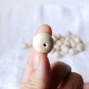 15 mm Natural wooden beads 50 pcs eco friendly r15mm image 2