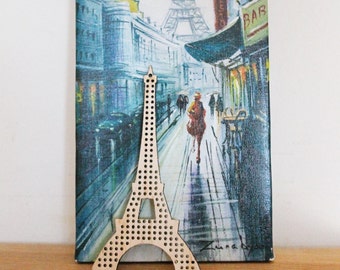 Eiffel Tower - cross stitch blank - 103 mm - 4 inch - blank Wood for  Needlecraft  - wooden cross stitch blank