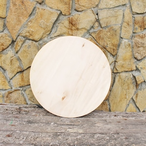 Big Wooden plate 39 cm 15.4 inch unfinished natural eco friendly - linden wooden plate - JUST ONE