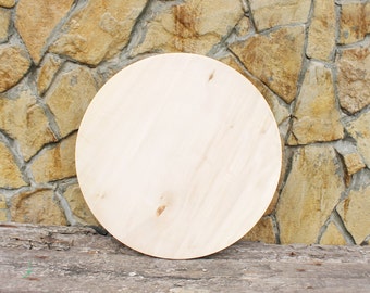 Big Wooden plate 39 cm 15.4 inch unfinished natural eco friendly - linden wooden plate - JUST ONE