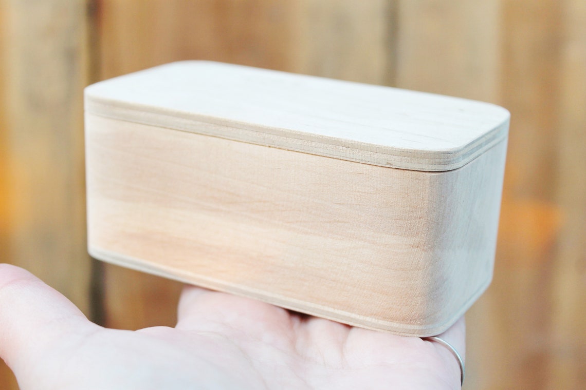 Rectangular unfinished wooden box 110x60x50 mm ecofriendly Etsy