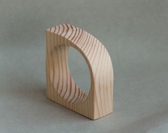 30 mm Wooden bangle unfinished corner - natural eco friendly IL30