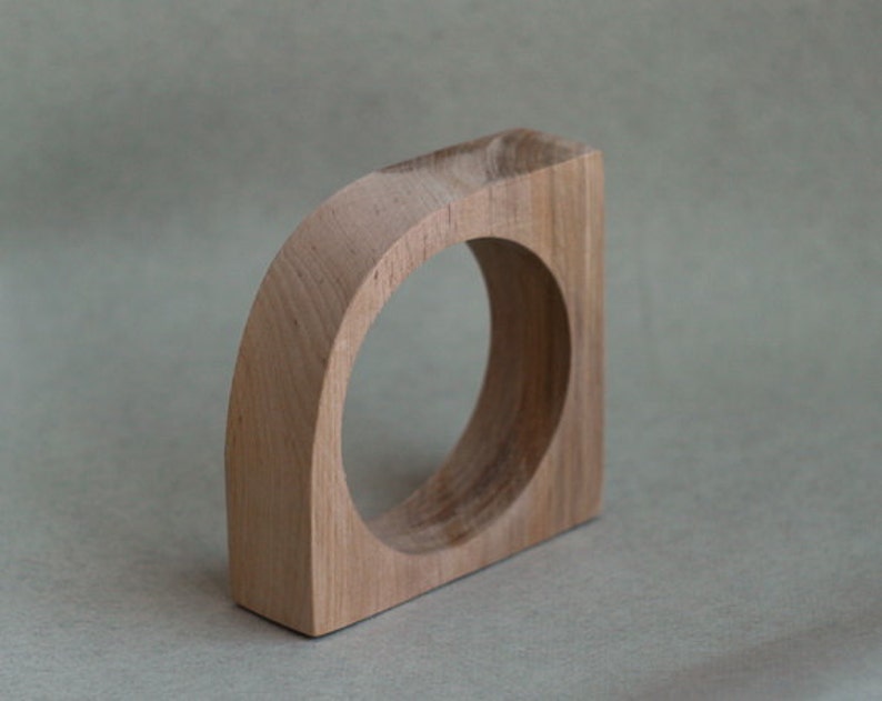 25 mm Wooden bangle unfinished corner natural eco friendly IL25