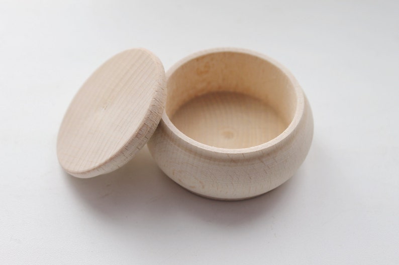 65 Mm Round Unfinished Wooden Box With Cover Natural Eco Etsy