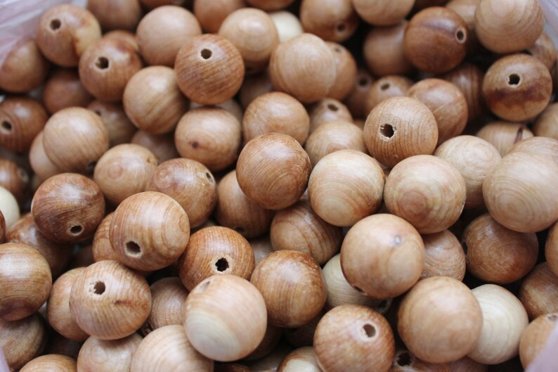 Juniper Aroma Beads 20 Mm Natural Polished 10 Pcs Eco Etsy