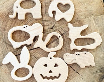 Formes d'animal et de citrouille en bois, pendentifs en bois de hêtre naturel pour bijoux DIY, perles pour fronde, fournitures créatives pour projets faits main