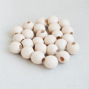 15 mm Natural Wooden Beads with 6 mm hole 10/25/50/100 pcs – Made from Eco-Friendly Beech Wood, Perfect for Jewelry Making, and DIY Projects