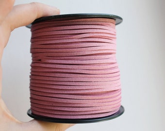 Pink Suede cord - high quality soft faux cord 2 m - 2,18  yards or 6,5 feet