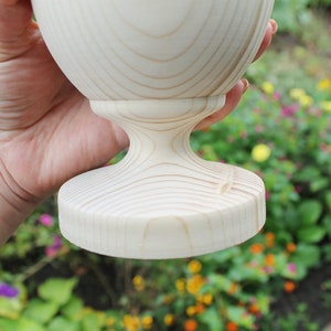 Big Wooden egg 200 mm 7.9 inches unfinished natural eco friendly made of spruce wood image 4