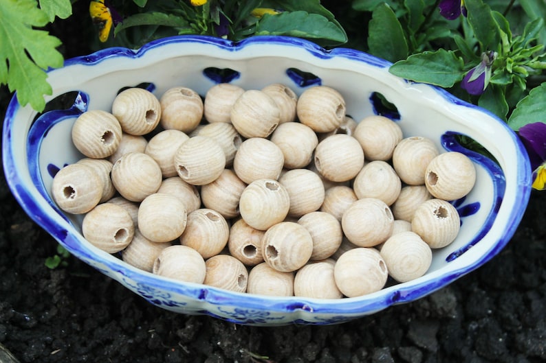 Ash wood beads 15 mm 0.6 inches Natural wooden beads 25 pcs eco friendly ash wood image 3