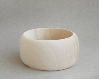 40 mm Wooden bangle unfinished round - natural eco friendly A40