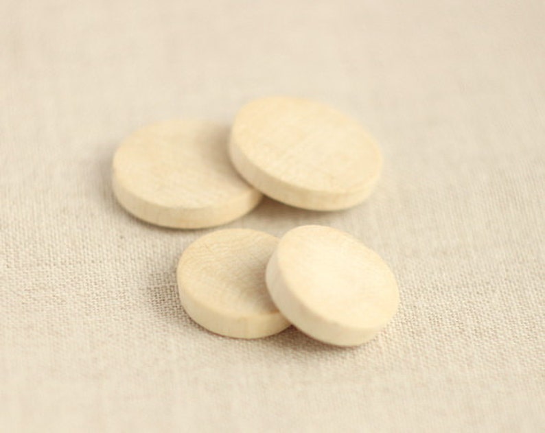 25 mm 1 Unfinished Wooden Circles pendant natural eco friendly 10 pcs image 1