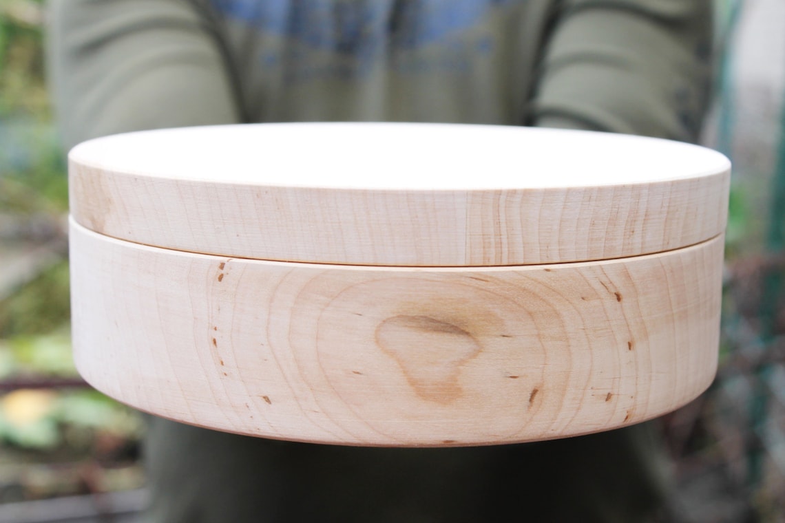 180 Mm Round Unfinished Wooden Box With Cover Natural | Etsy