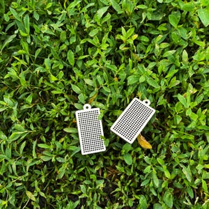 Pendentif en bois blanc rectangle au point de croix, base de broderie pour bijoux, ornement, broche, fournitures pour travaux manuels - 2,3 pouces image 9