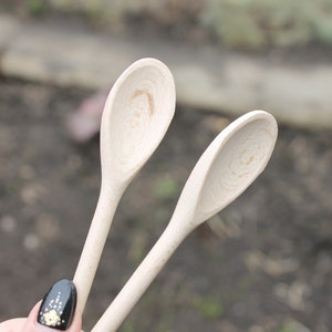 Set of 2 handmade wooden spoons - 6.3 inches - natural eco friendly - made of beech wood