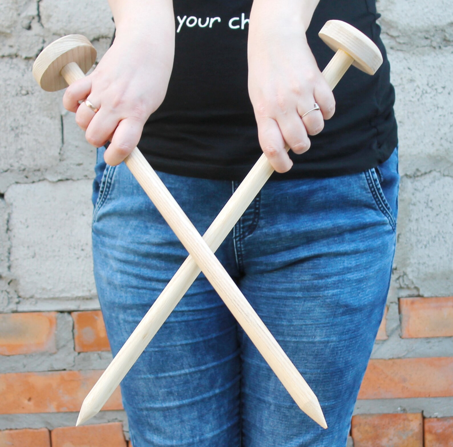 Large Thick Wooden Knitting Needles 20 Mm in Diameter Etsy